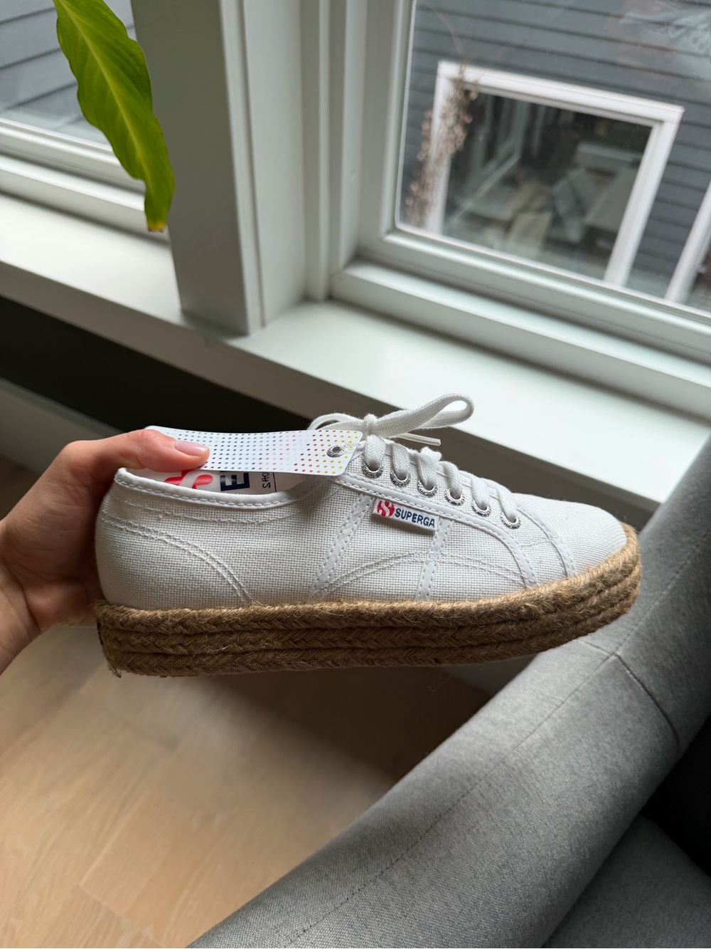 Superga Women's White Canvas Platform Espadrille Sneaker